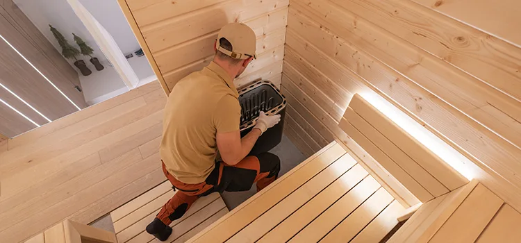 Finnish Sauna Ceiling Installation in Thorold, Ontario